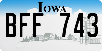 IA license plate BFF743
