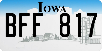 IA license plate BFF817