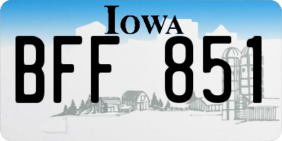 IA license plate BFF851