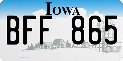 IA license plate BFF865