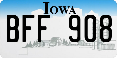 IA license plate BFF908