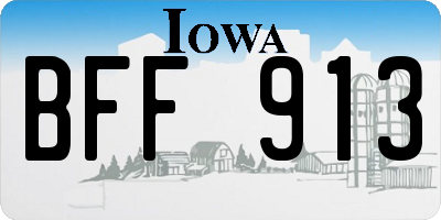 IA license plate BFF913
