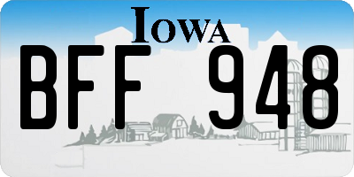 IA license plate BFF948