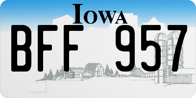 IA license plate BFF957
