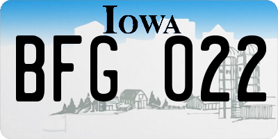 IA license plate BFG022