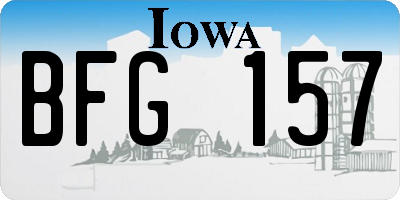 IA license plate BFG157