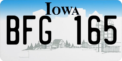 IA license plate BFG165