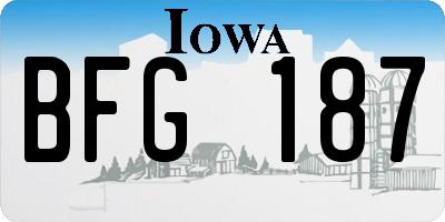 IA license plate BFG187