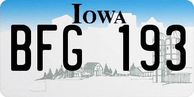 IA license plate BFG193