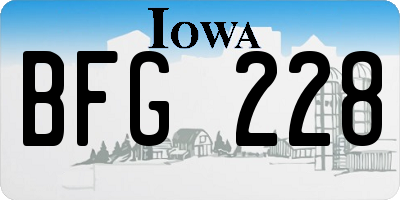 IA license plate BFG228