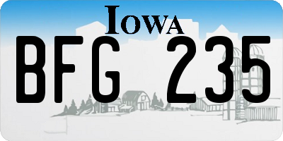 IA license plate BFG235
