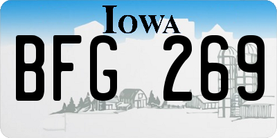 IA license plate BFG269