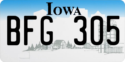 IA license plate BFG305