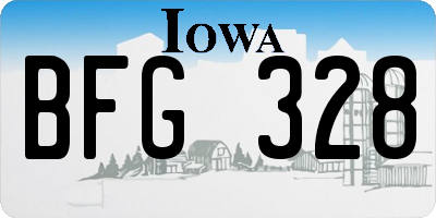 IA license plate BFG328
