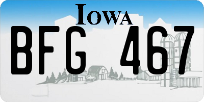 IA license plate BFG467