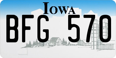 IA license plate BFG570