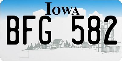 IA license plate BFG582
