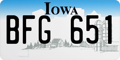 IA license plate BFG651