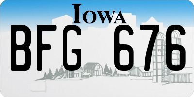 IA license plate BFG676