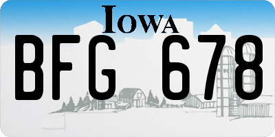 IA license plate BFG678