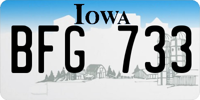 IA license plate BFG733
