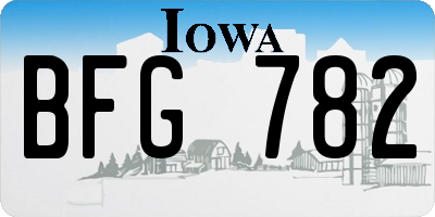 IA license plate BFG782