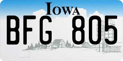 IA license plate BFG805