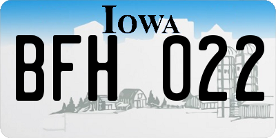 IA license plate BFH022