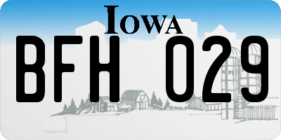 IA license plate BFH029
