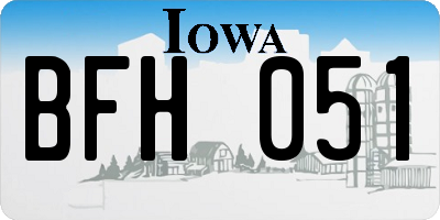 IA license plate BFH051