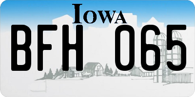IA license plate BFH065