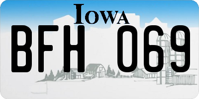 IA license plate BFH069