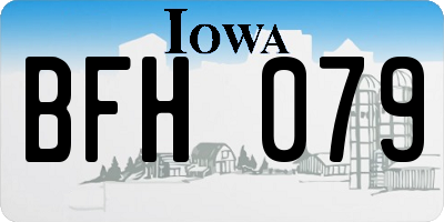 IA license plate BFH079