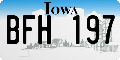 IA license plate BFH197