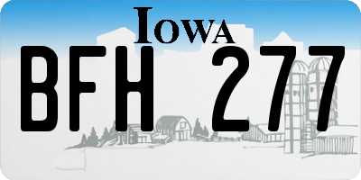 IA license plate BFH277