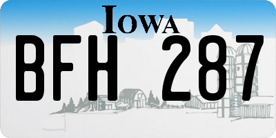 IA license plate BFH287