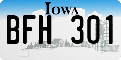 IA license plate BFH301