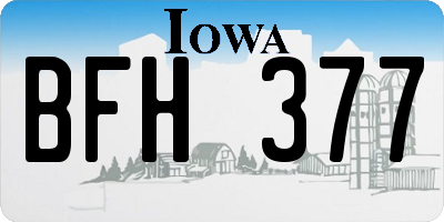 IA license plate BFH377