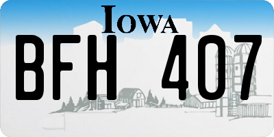 IA license plate BFH407