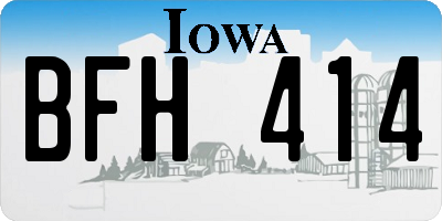 IA license plate BFH414