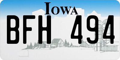 IA license plate BFH494