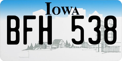 IA license plate BFH538