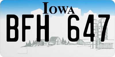 IA license plate BFH647