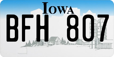 IA license plate BFH807