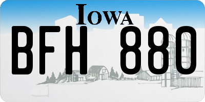 IA license plate BFH880