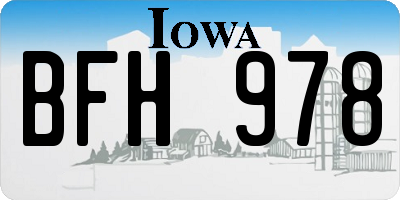 IA license plate BFH978