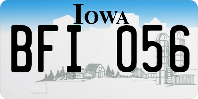 IA license plate BFI056