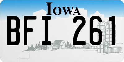 IA license plate BFI261