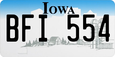 IA license plate BFI554