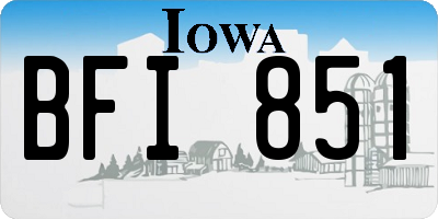 IA license plate BFI851